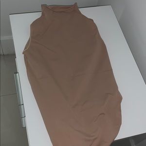 Skims mock neck body suit in sandstone